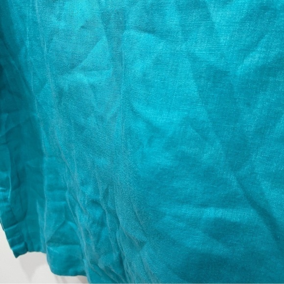 J. Jill Split Neck Linen Tunic Top Light Blue Medium Lagenlook - Picture 5 of 10